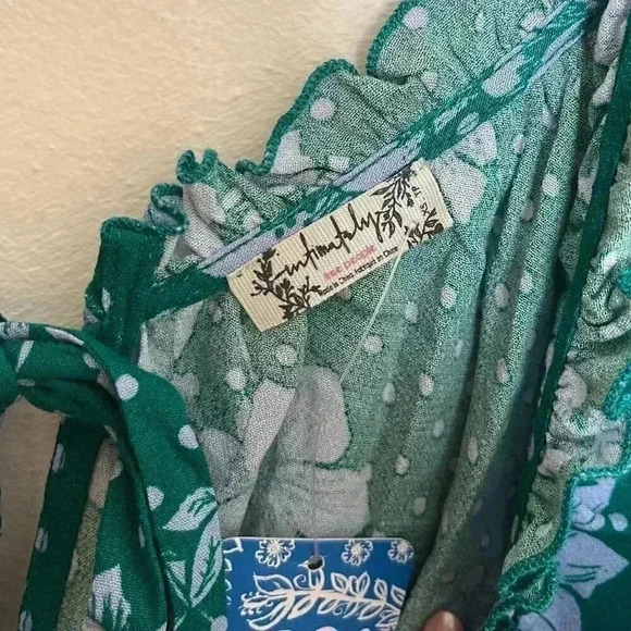 NWT Free People One on One Date Green Floral Bodysuit - Picture 10 of 16